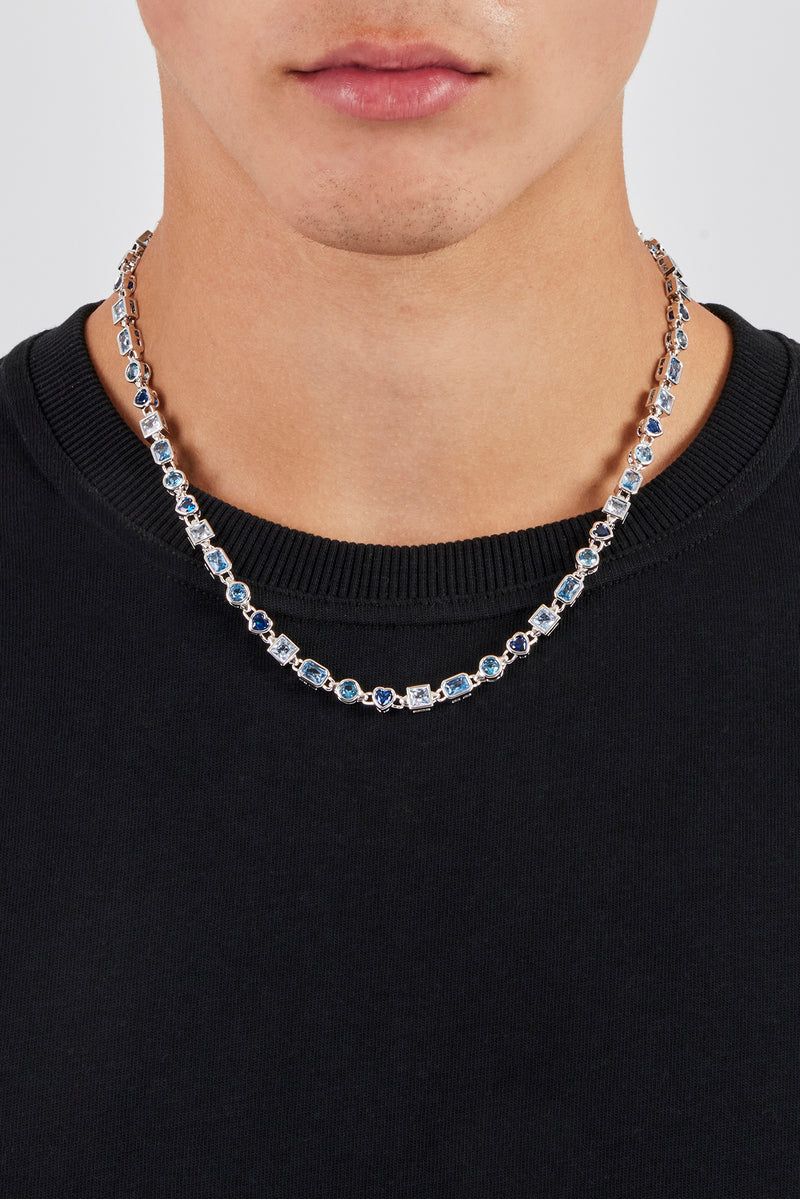 Blue Mixed Gemstone Link Chain - 6mm