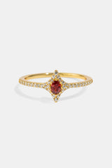 Burgundy Star Centre Ring - 10mm