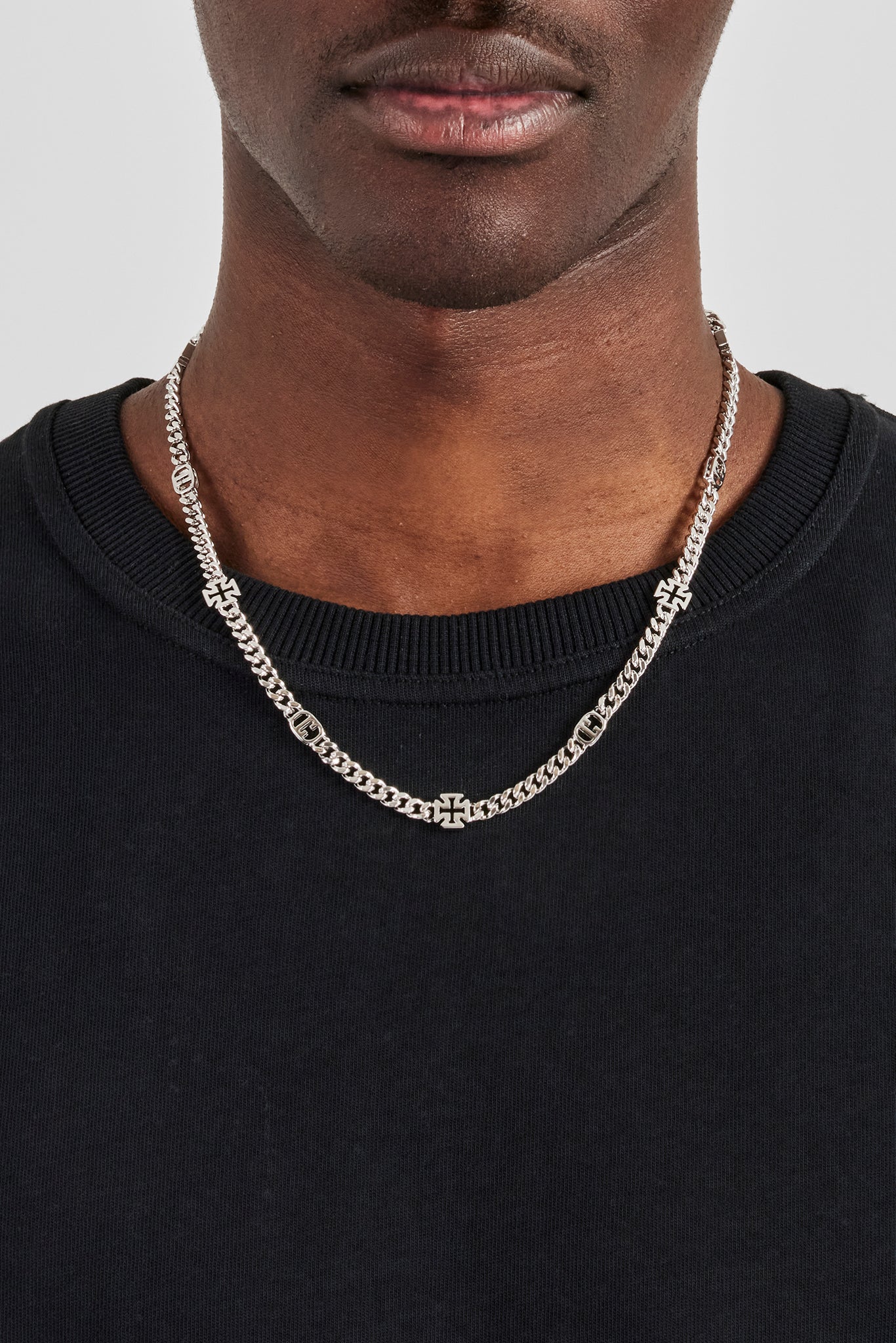 C & Cross Outline Cuban Chain - 6mm