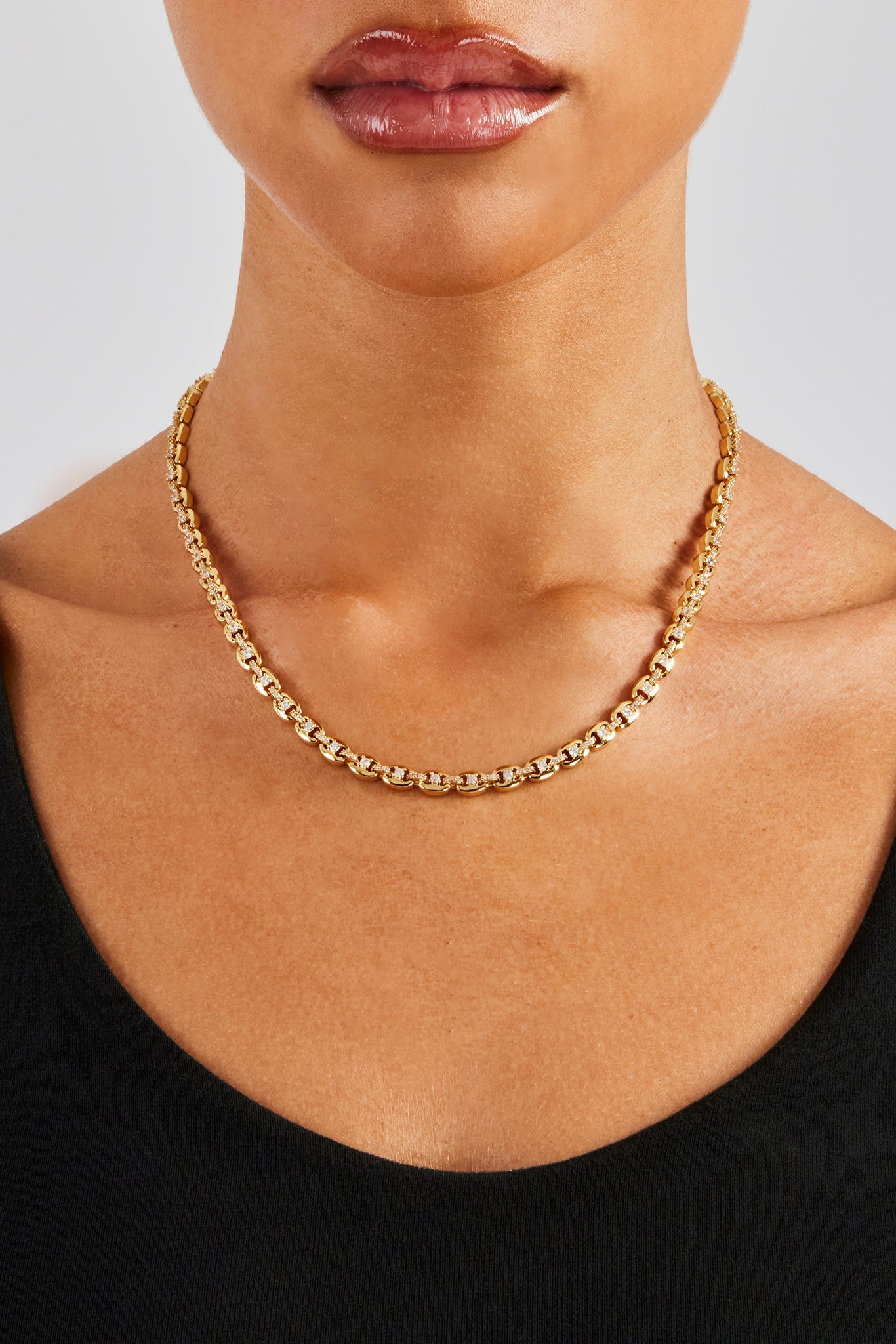 Polierte und eisige Mix-Kette – 5 mm