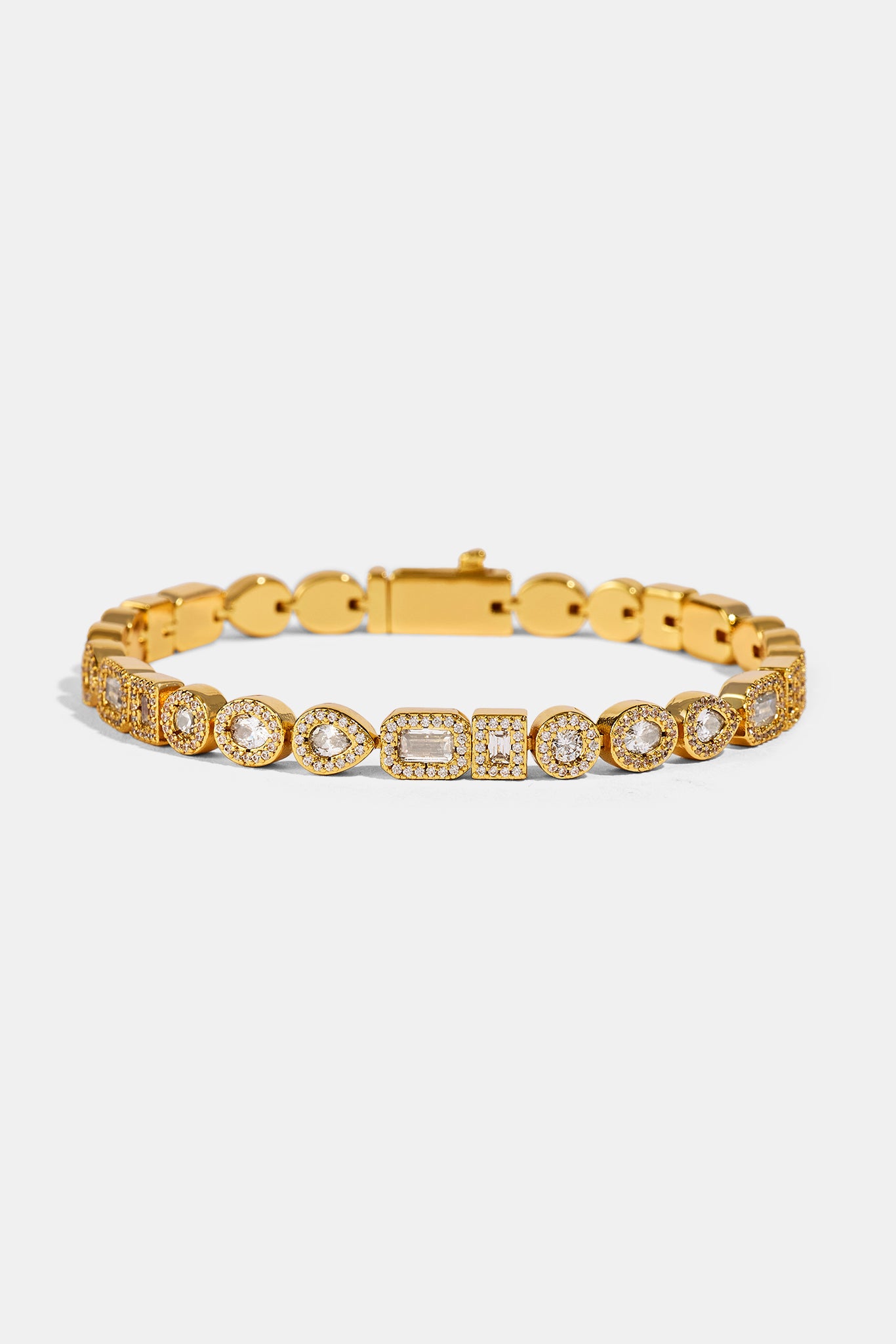 Mixed Shape Cluster Bracelet - 6mm - Gold