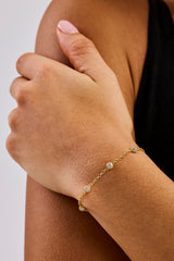Iced Ball Rolo Bracelet - 4mm - Gold