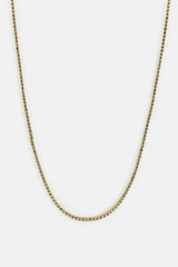 Light Green Micro Tennis Chain - 2.5mm - Gold