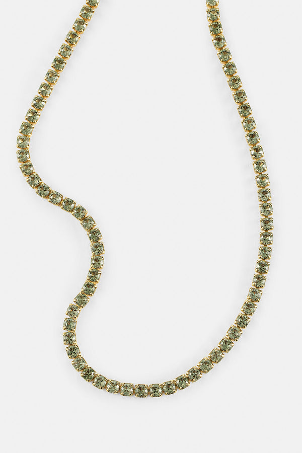 Light Green Micro Tennis Chain - 2.5mm - Gold