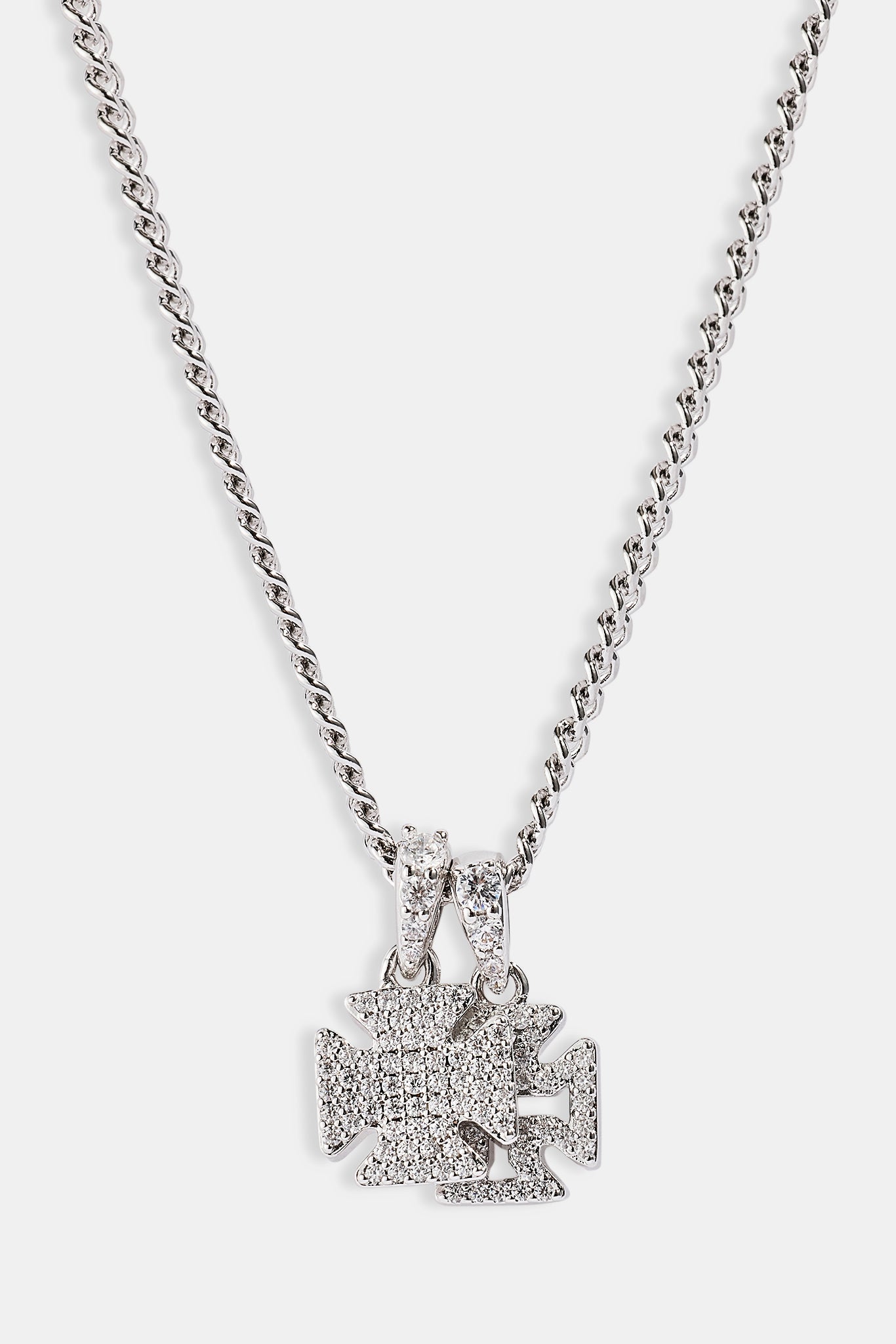 Kubanische Halskette mit vereistem Doppelkreuzmotiv – 10 mm