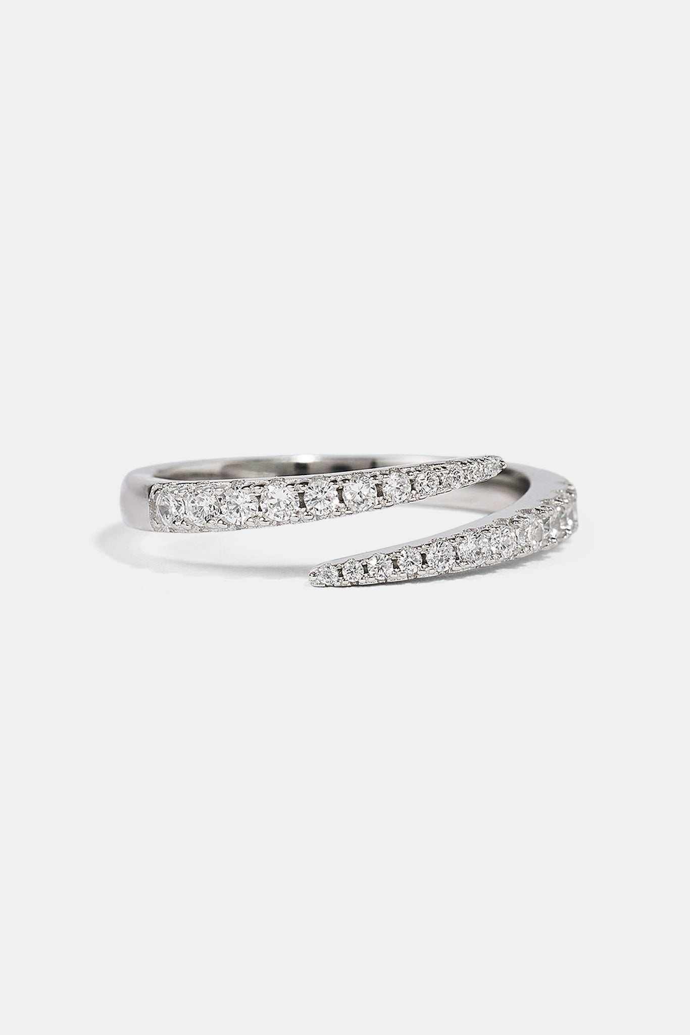 Iced CZ Wrap Ring - 7mm - White