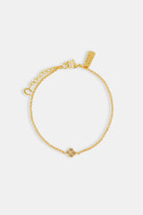 Rolo-Armband mit eisgrünem Motiv – 6 mm – Gold