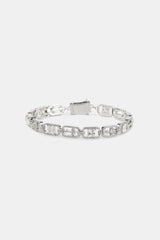 Iced Stone & Cross Link Bracelet - 8mm