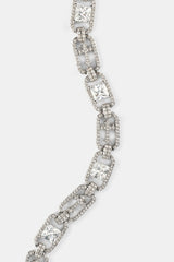 Iced Stone & Cross Link Bracelet - 8mm