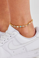 Fußkettchen mit mehreren Edelsteinen – 6 mm