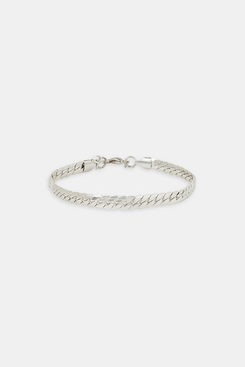 Polished Flat Cuban Bracelet - 5mm
