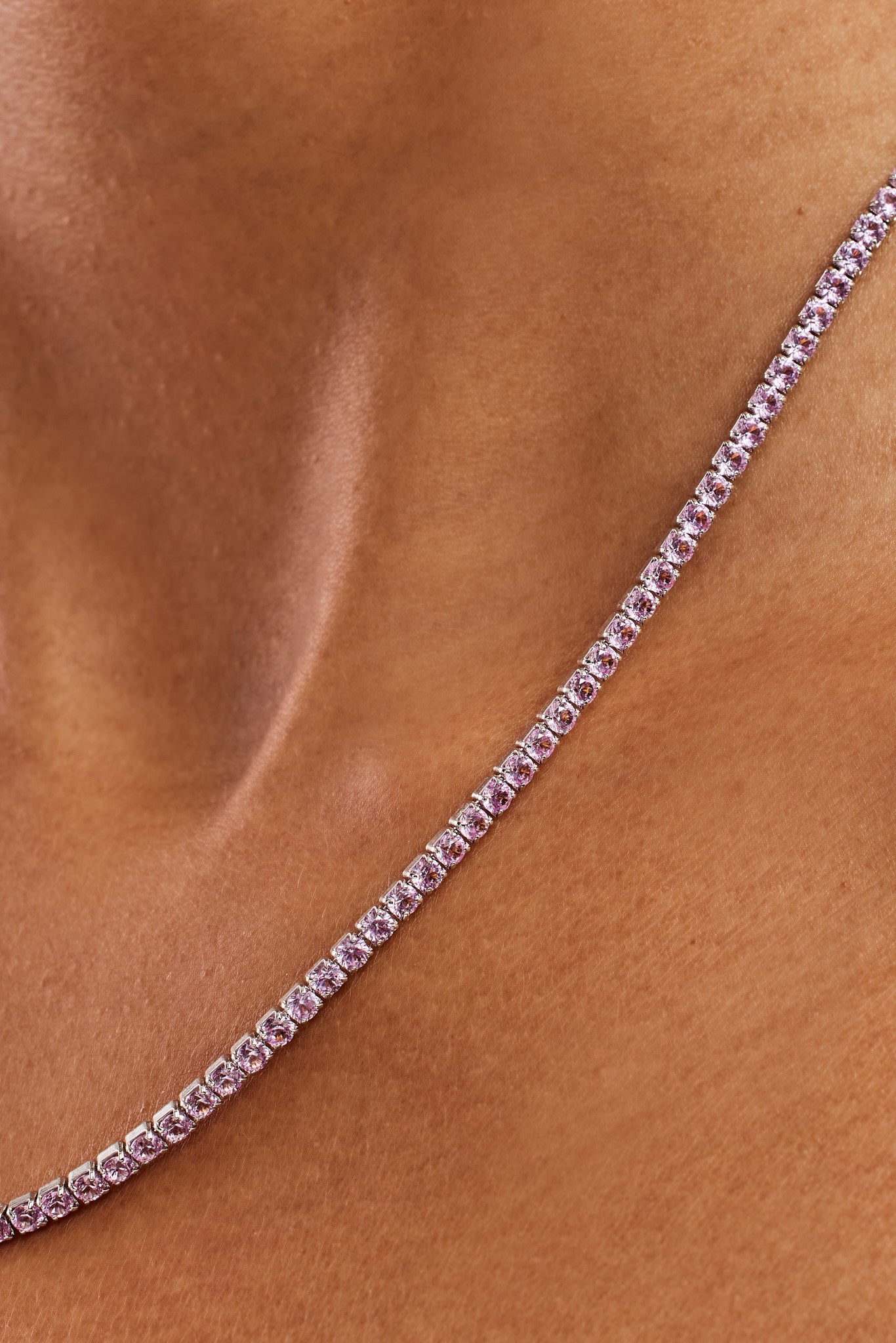 Micro Tennis Chain Rapper Chain Light Pink Micro Tennis Chain - 2.5mm | Womens Chains | Shop Tennis ...