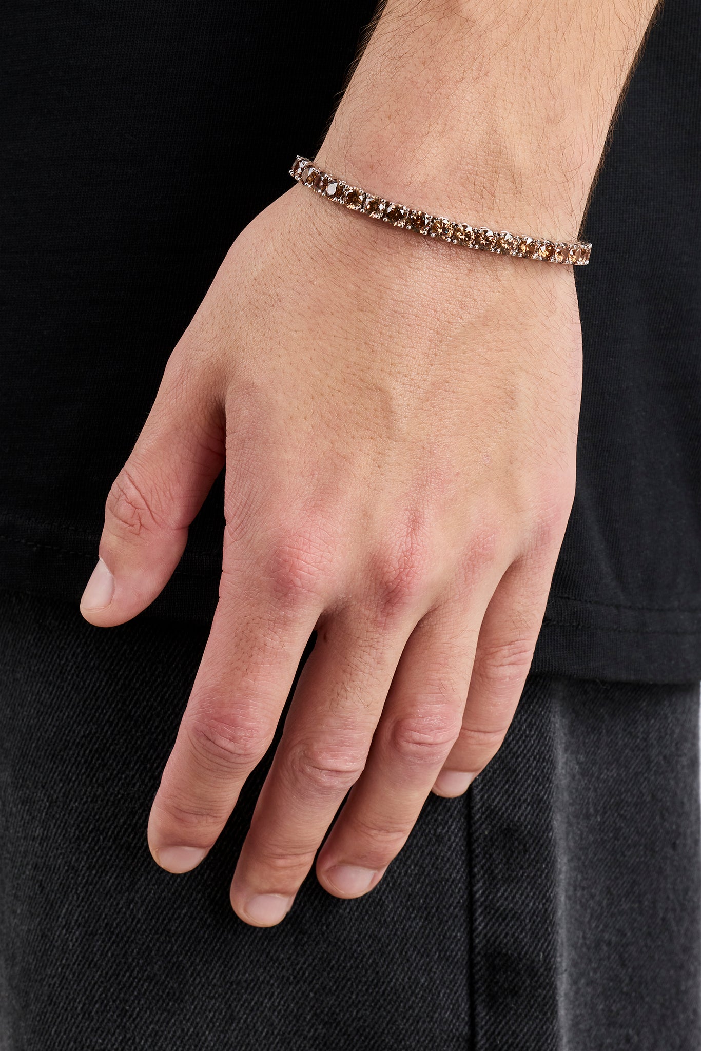 Coffee Tennis Bracelet - 5mm - White