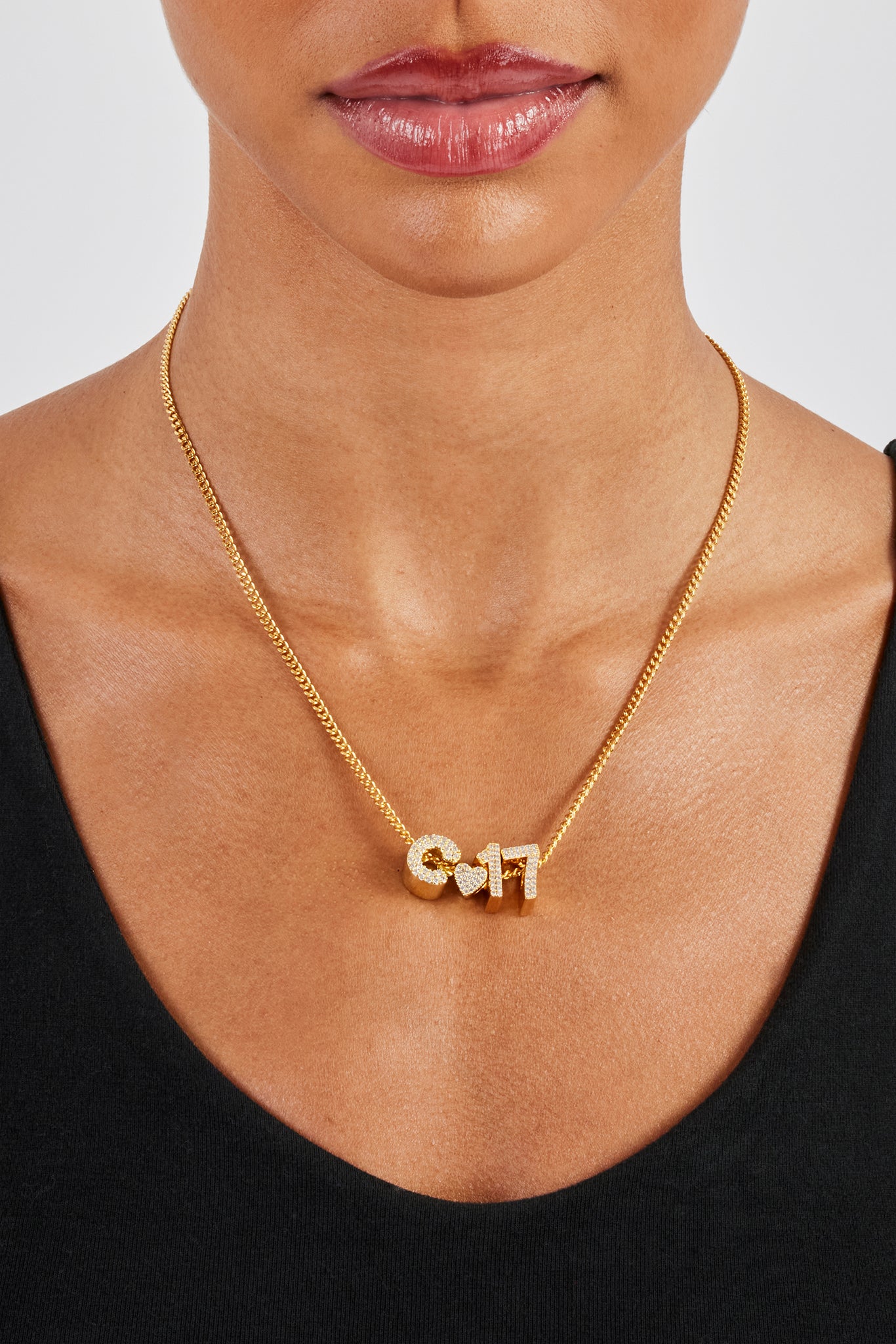 Iced Letter Pendant - 12mm