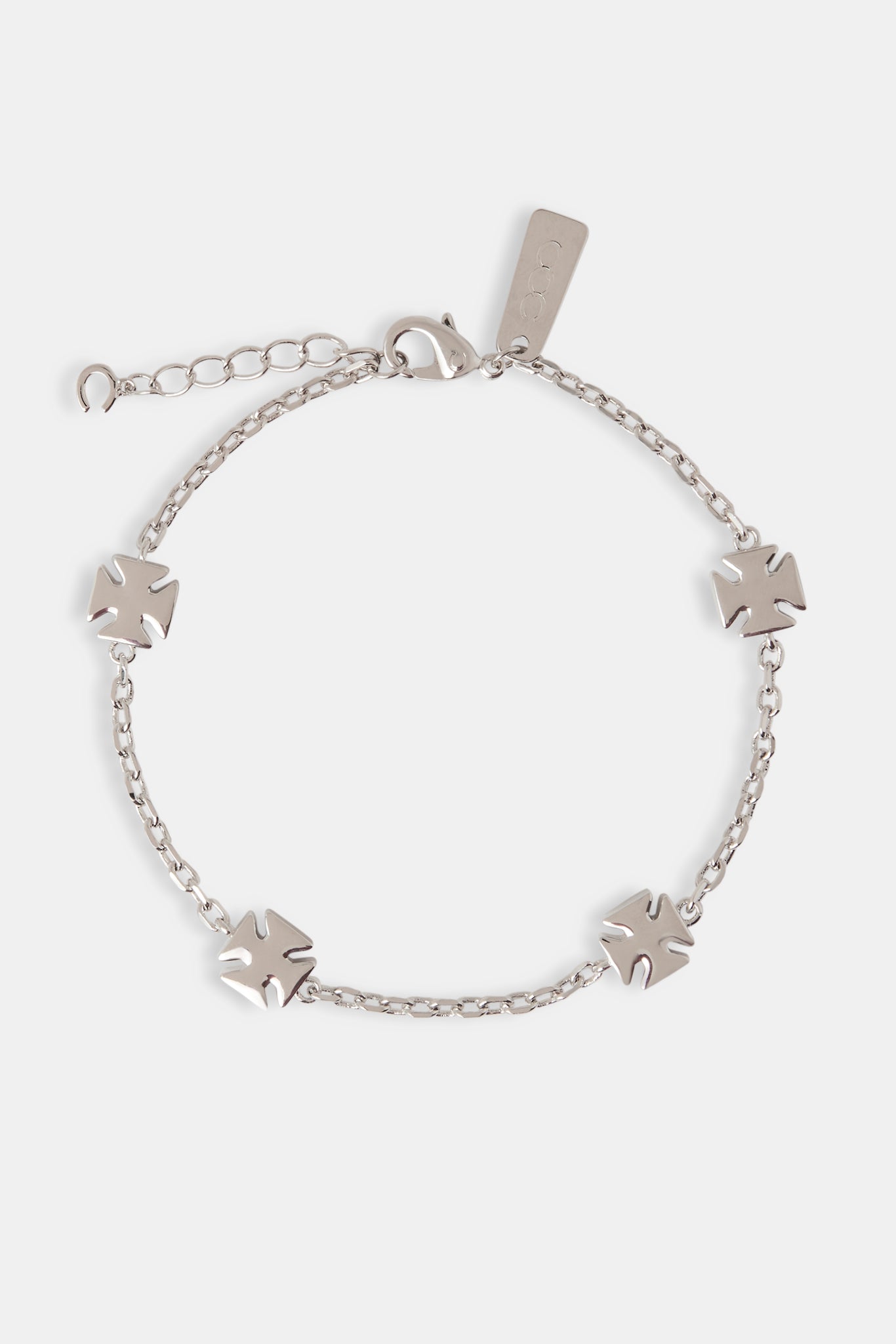 Poliertes Rolo-Gliederarmband mit Kreuzmotiv – 8 mm