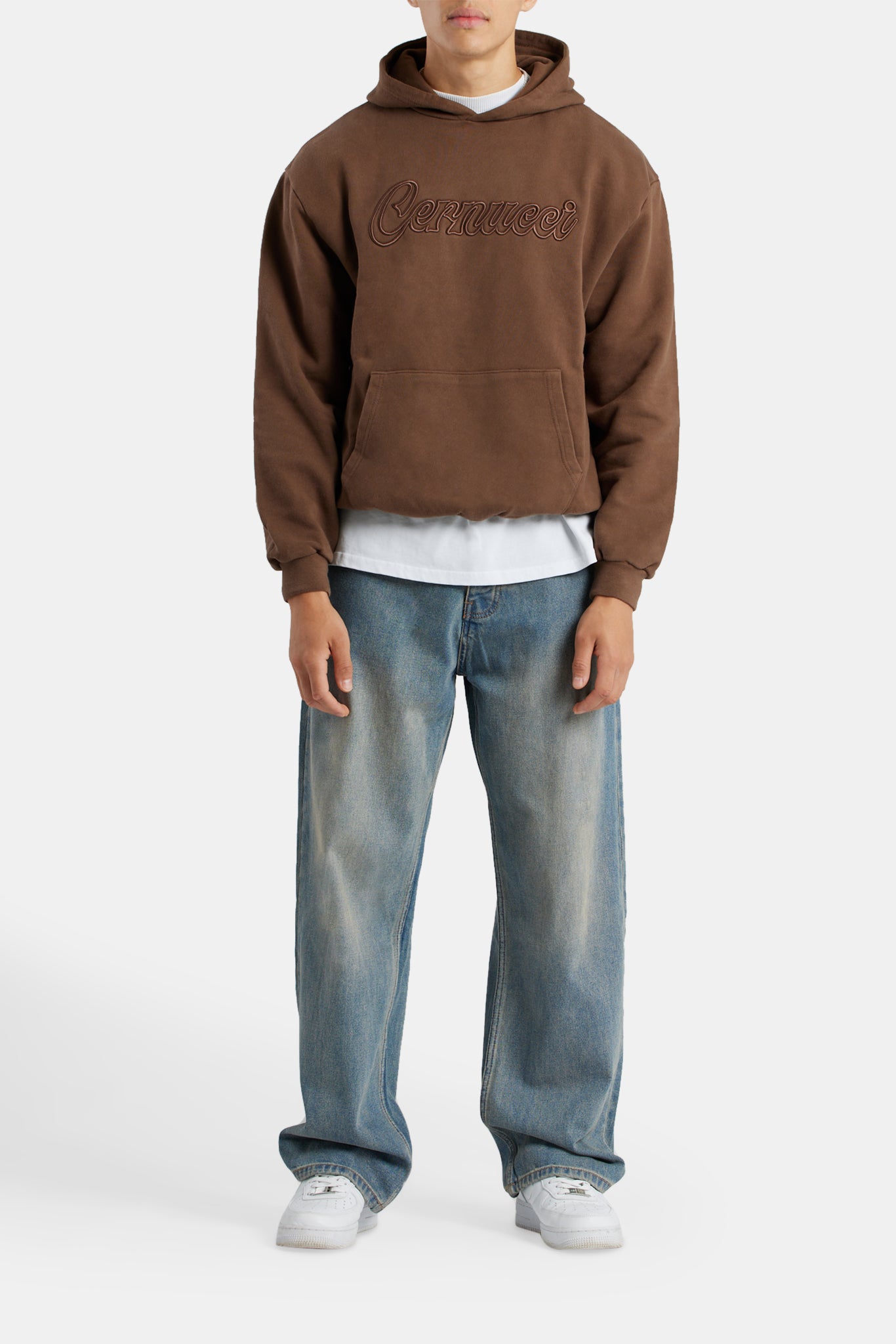 Cernucci Embroidered Hoodie - Chocolate