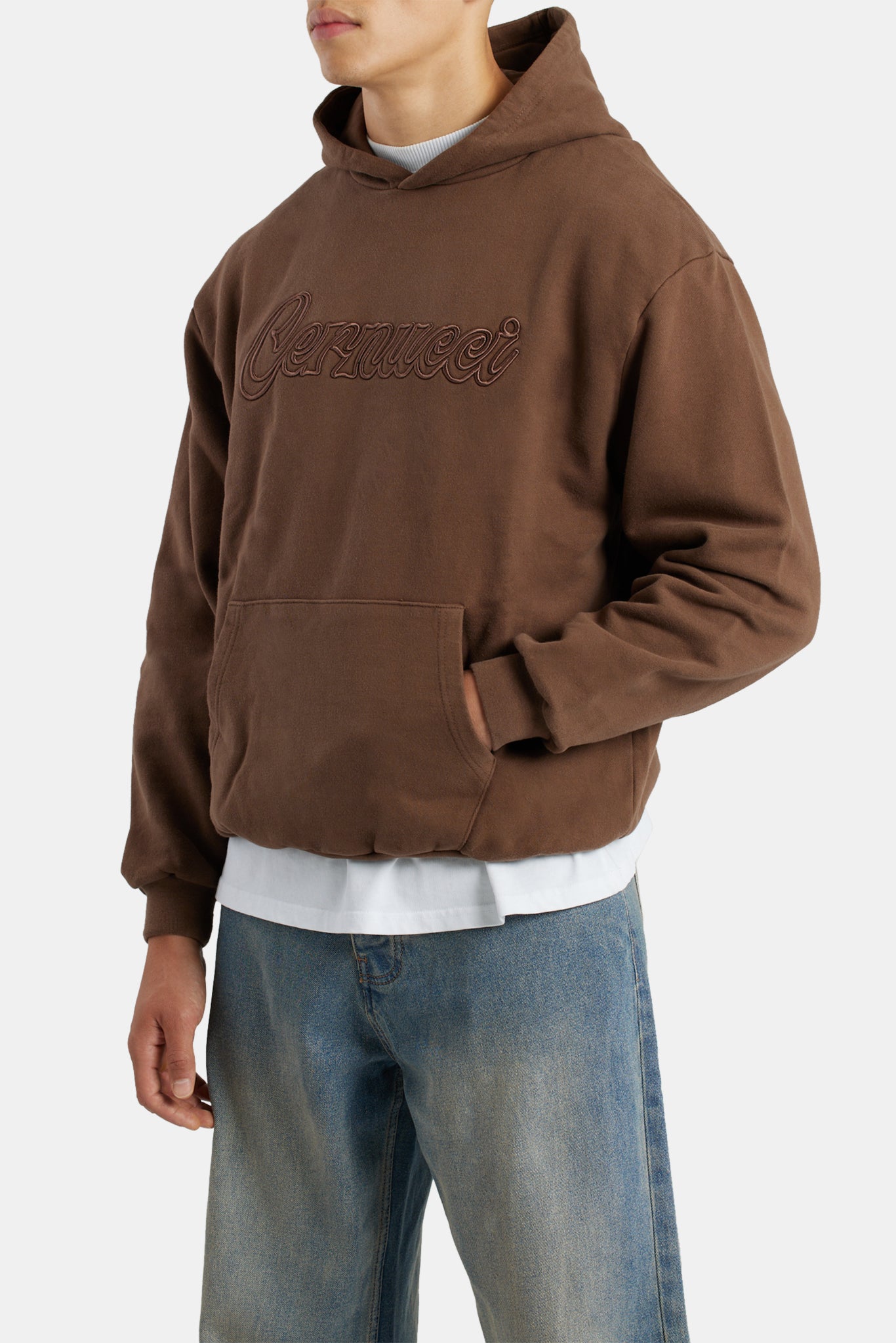 Cernucci Embroidered Hoodie - Chocolate