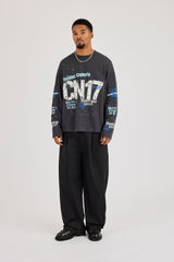 Long Sleeve CN17 Diario Carioca T-Shirt - Charcoal