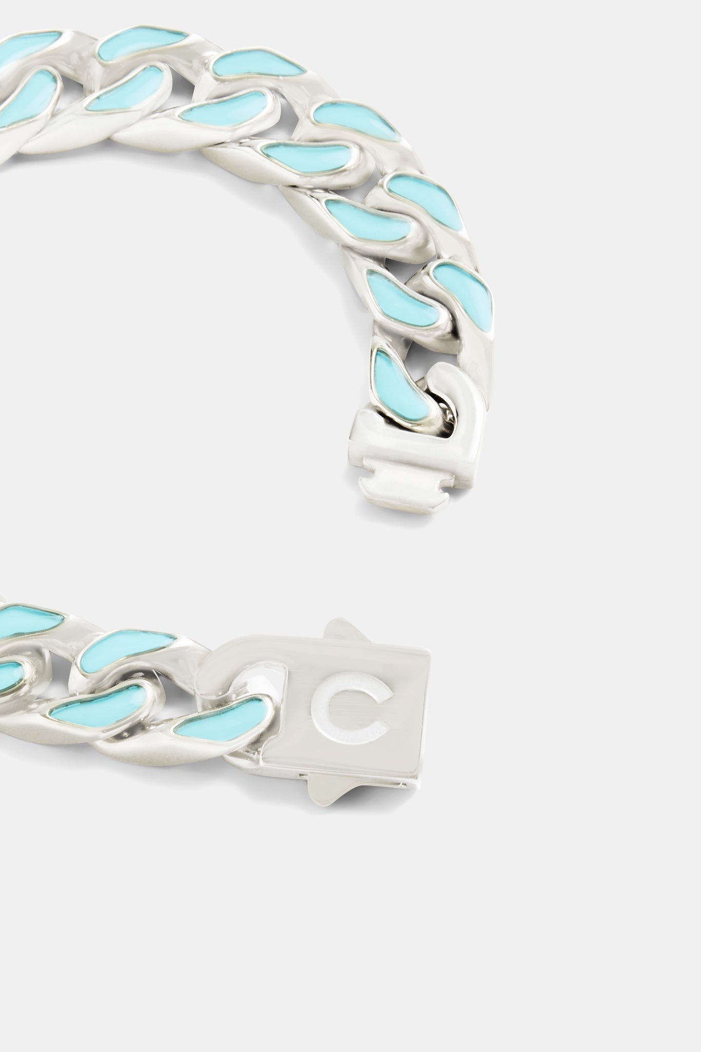 12 mm blaues Emaille-Kuba-Armband