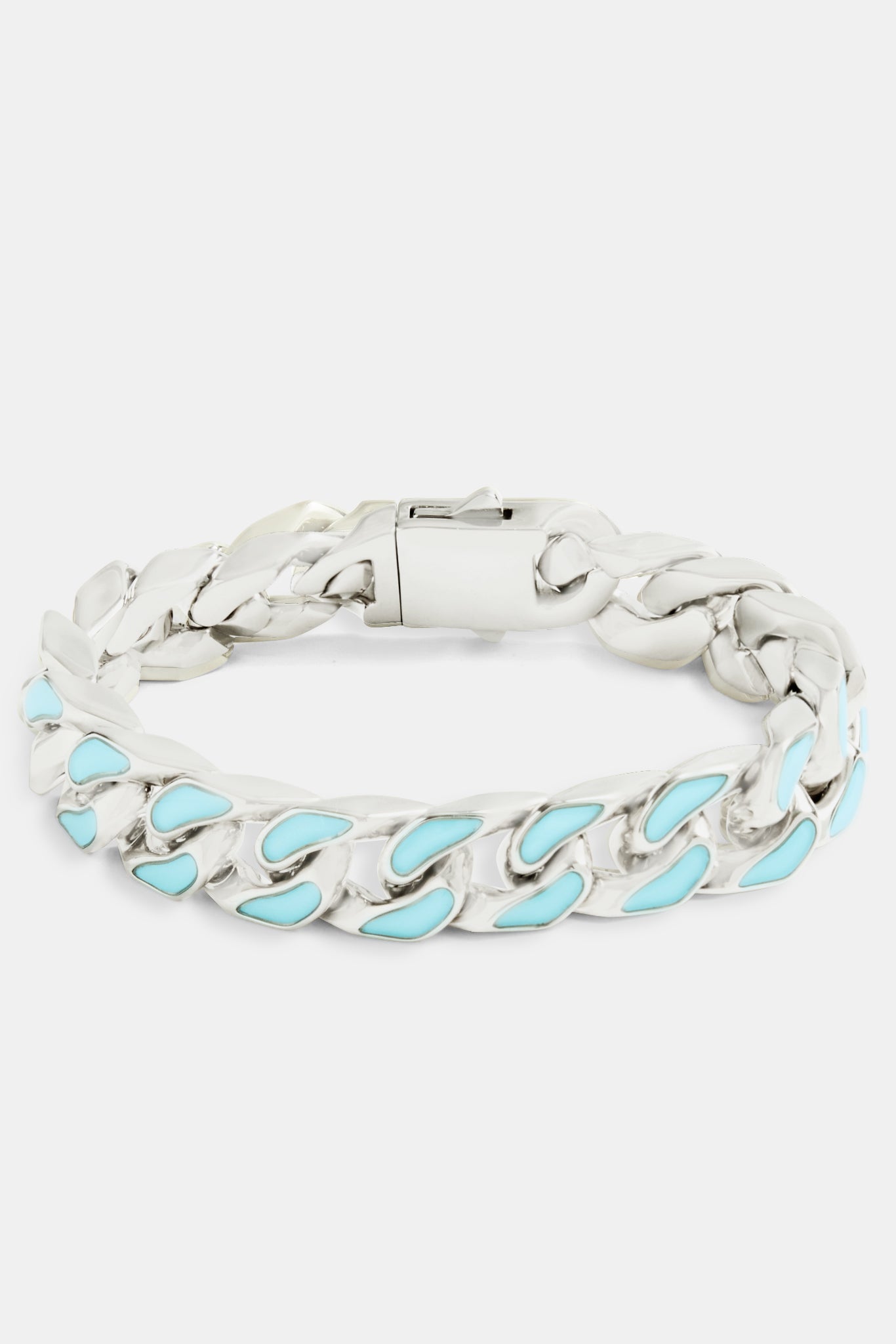 12 mm blaues Emaille-Kuba-Armband