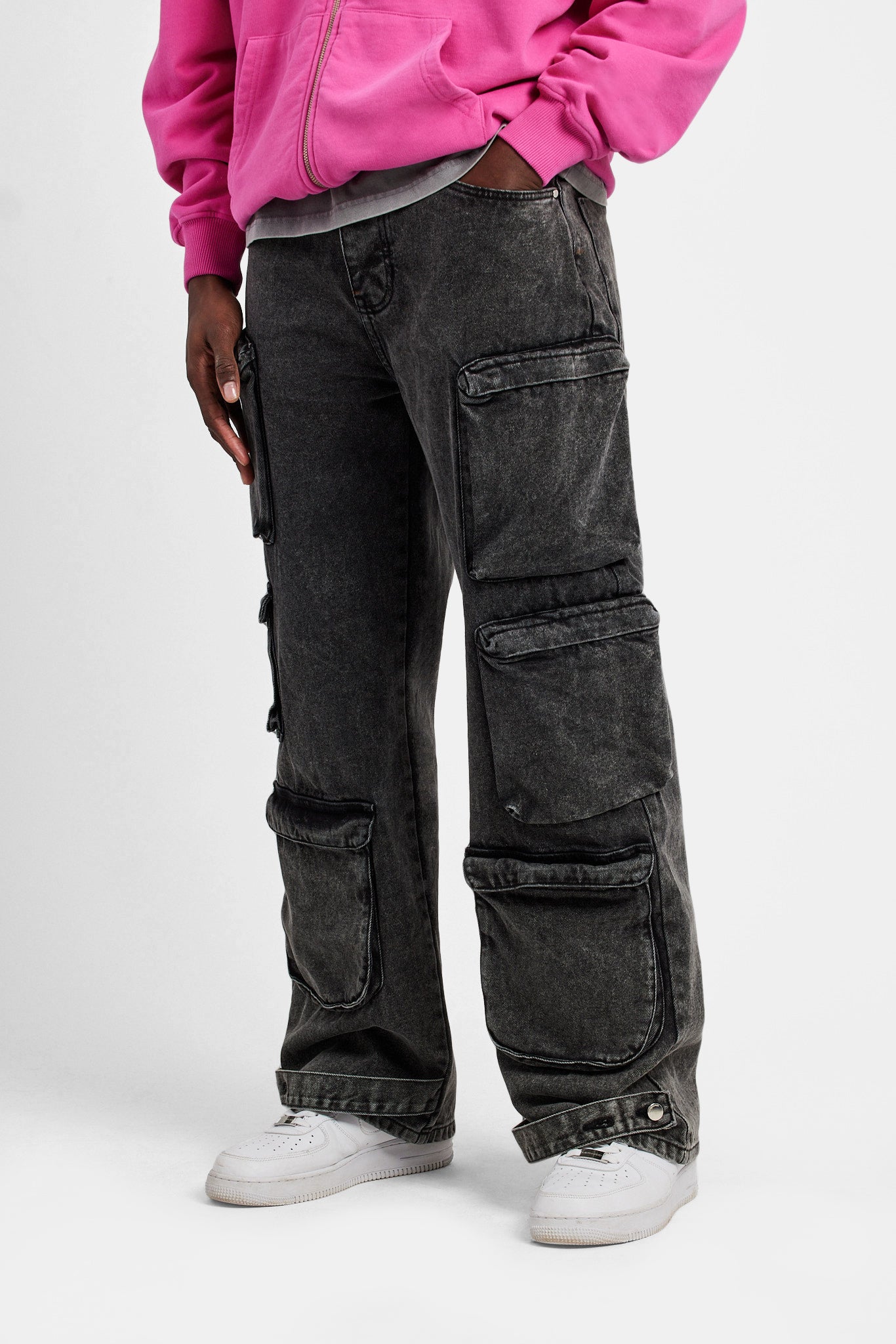 Acid Wash Utility Cargo Jeans | Mens Denim | Shop Denim Jeans at