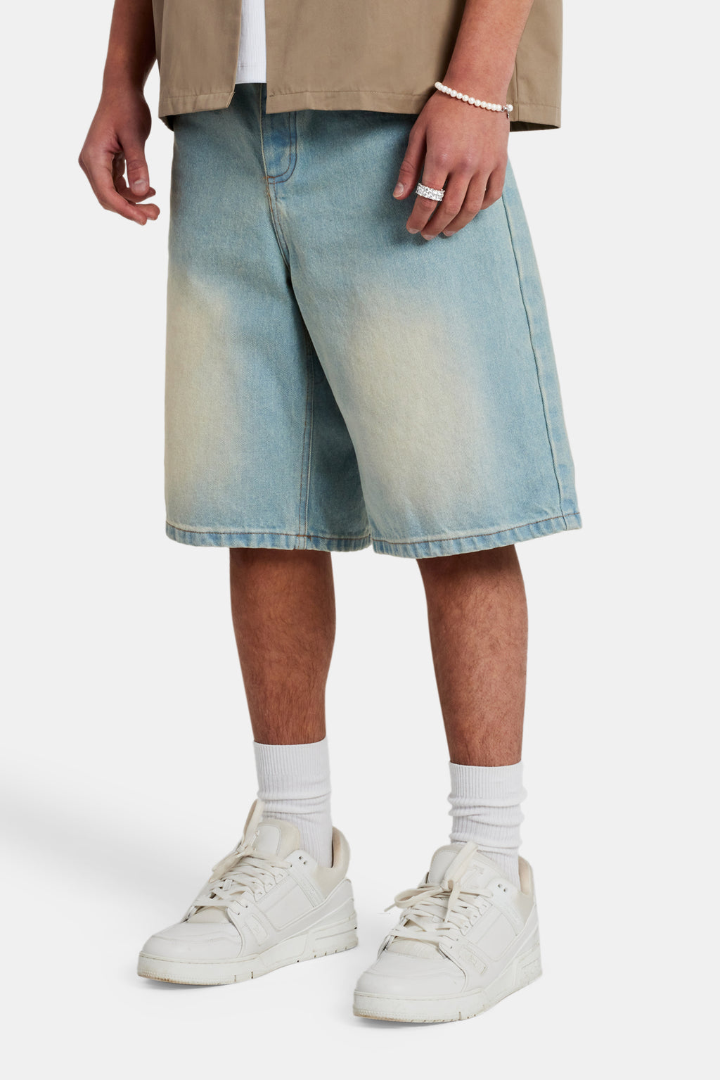Men's Washed Denim Bermuda Shorts