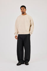 Boxy Knit Sweatshirt - Oatmeal