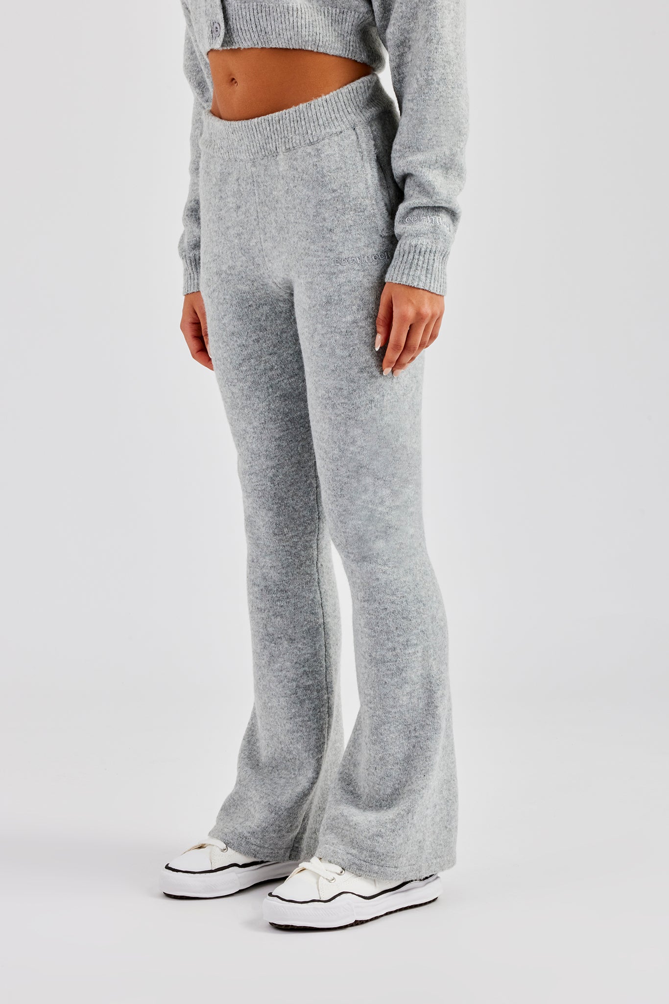 Flare Knitted Trouser - Grey