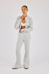 Knitted Flare Trouser - Grey