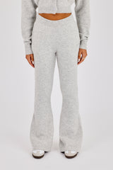 Knitted Flare Trouser - Grey