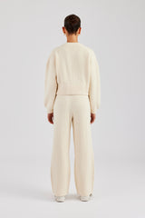 Bomberjacke und Jogginghose aus Strick mit Reißverschluss vorne - Haferflocken