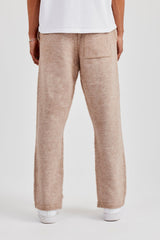 Jogginghose aus gebürstetem Strick mit geteiltem Saum - Stein