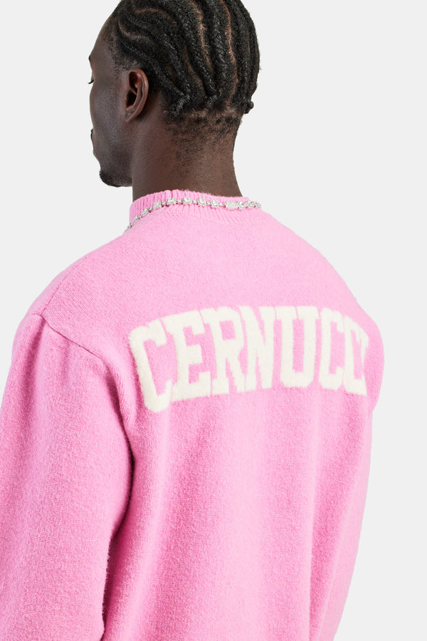 Cernucci Knitted Crew Neck Sweater - Pink