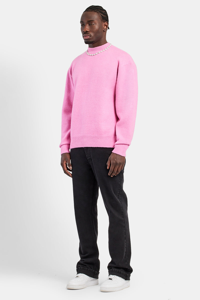 Cernucci Knitted Crew Neck Sweater - Pink