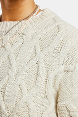 Oversized Knitted Sweater - Ecru