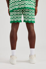 Gehäkelte, gestrickte, bestickte Shorts - Grün