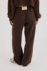 Cernucci Knitted Logo Wide Leg Jogger - Chocolate