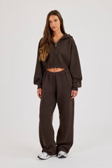 Cernucci Knitted Logo Wide Leg Jogger - Chocolate