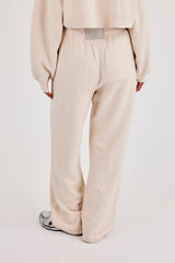 Cernucci Knitted Logo Wide Leg Jogger - Oatmeal