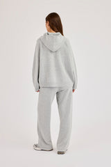 Cernucci Knitted Logo Oversized Hoodie & Wide Leg Jogger - Grey
