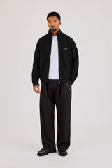 Chunky Knitted Funnel Neck Sweatshirt - Black