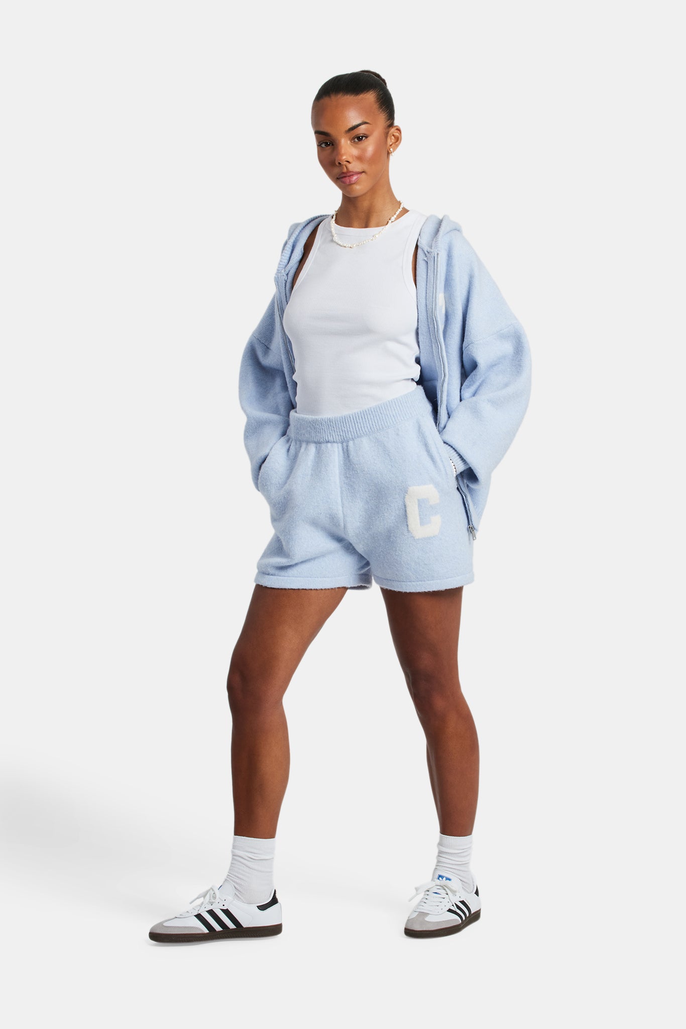 Knitted Short - Light Blue | Womens Shorts | Shop Knitted Shorts