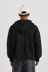 Herren-Strickjacke mit Reißverschluss - Schwarz