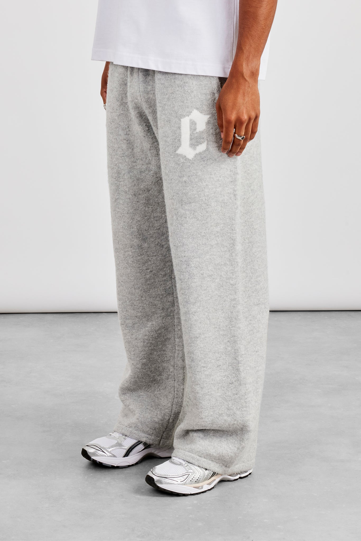 Mens C Knitted Jogger - Grey