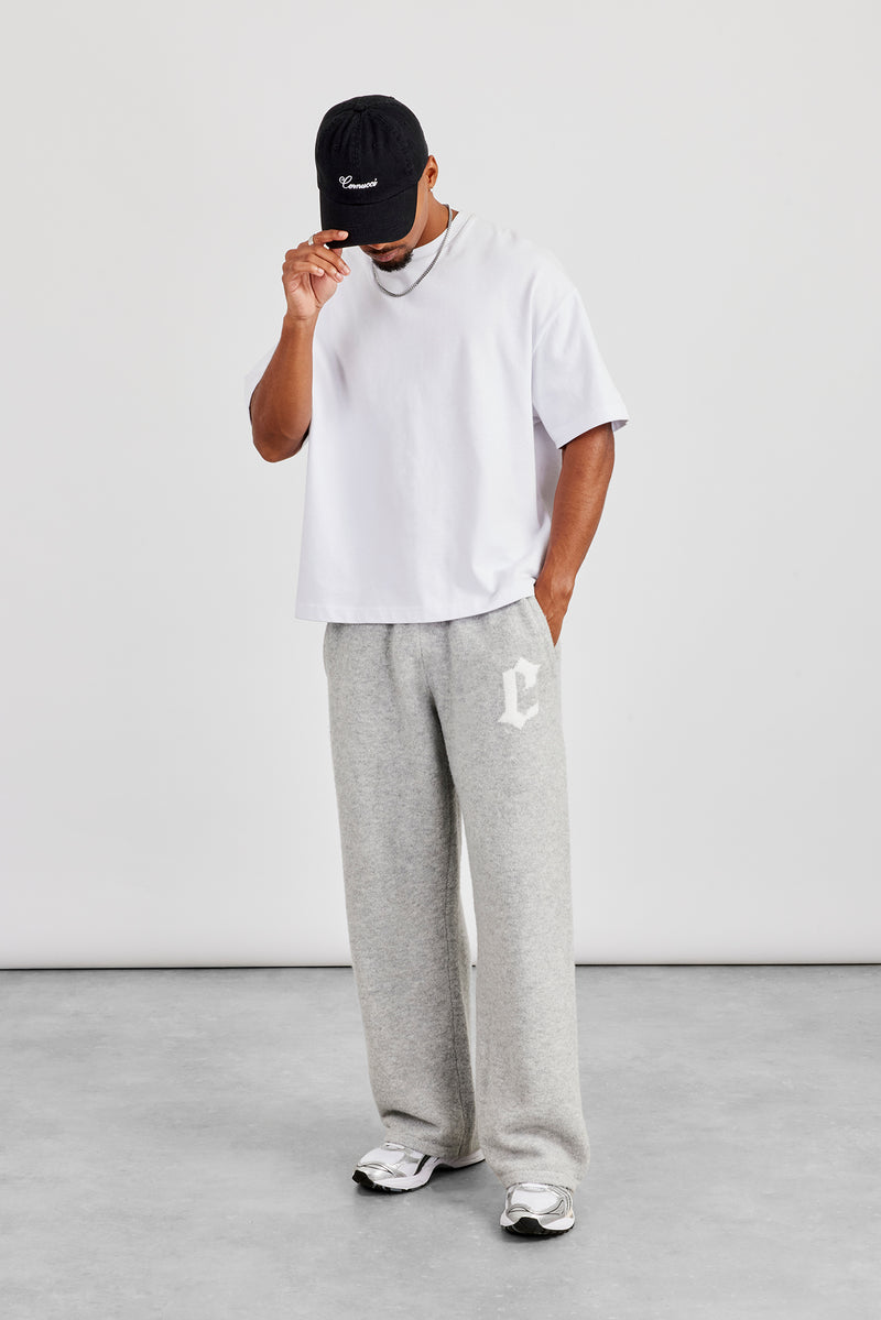 Mens C Knitted Jogger - Grey