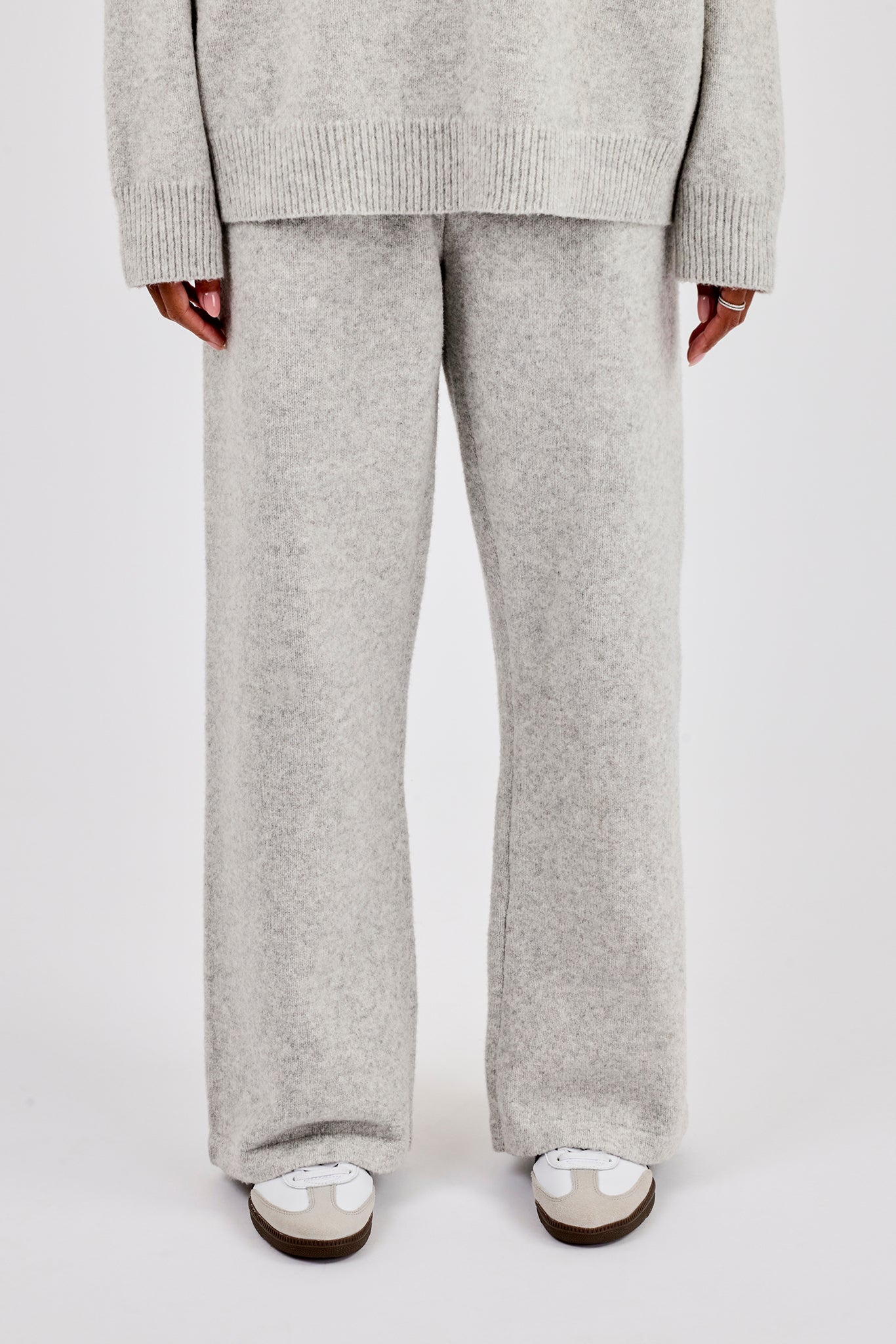 Strick-Jogginghose mit Logo – Grau