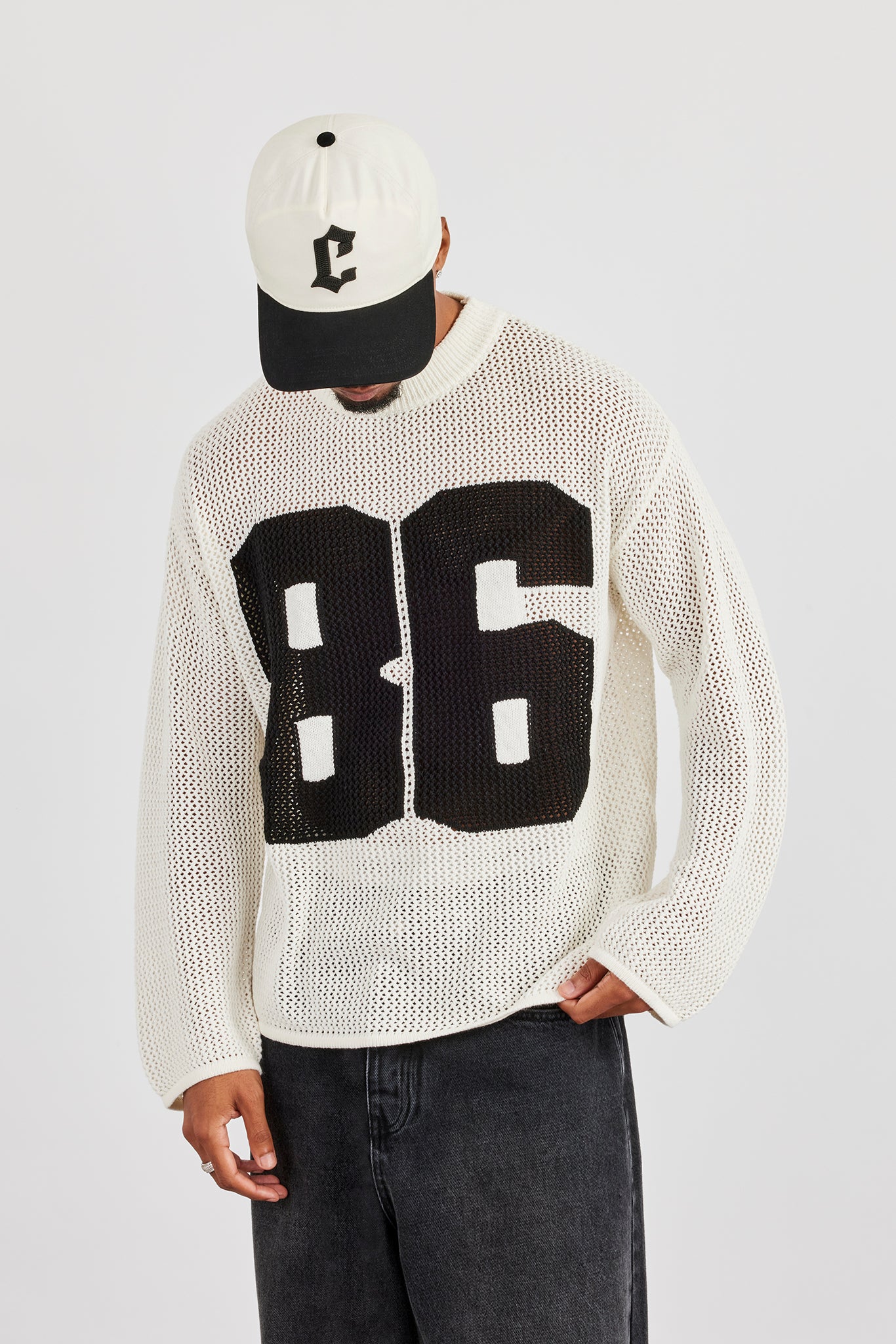 Long Sleeve 86 Knit Top - Off White | Mens Knitwear | Shop