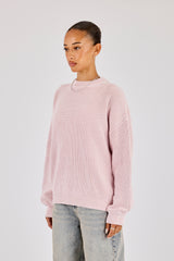 Oversized Strickpullover mit Acid-Wash-Effekt – Rosa