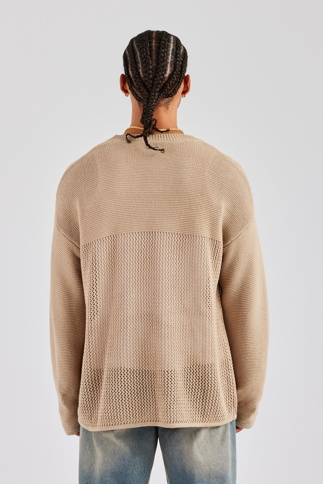 Long Sleeve 86 Knit Varsity - Taupe | Mens Knitwear | Shop