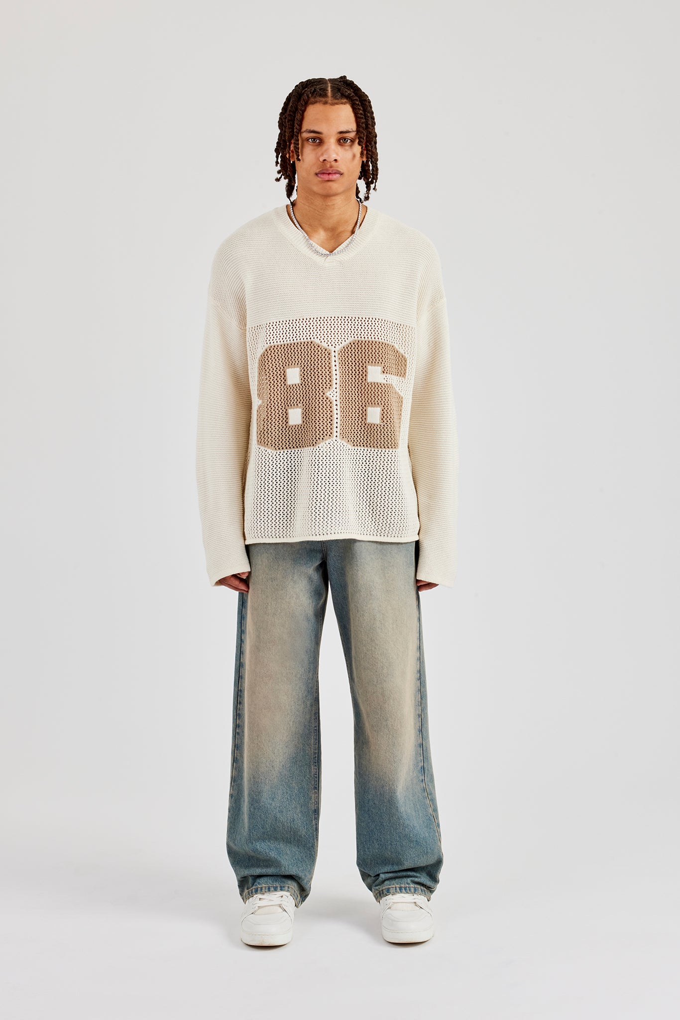 Langarmshirt 86 Knit Varsity - Ecru